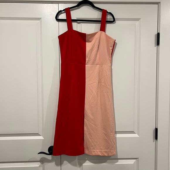 Alexia Admore Women's Short Sleeveless Colorblocking Dress Red Pink‎ Sz L - Picture 1 of 9